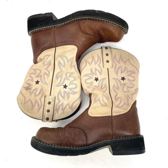 Ariat Fatbaby Western Cowboy Boots Brown Leather Women's Size 9 - Picture 4 of 10